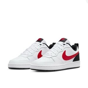 Nike kids shoes Court Borough Low 2 'Summit White‎ University Red' size 4.5